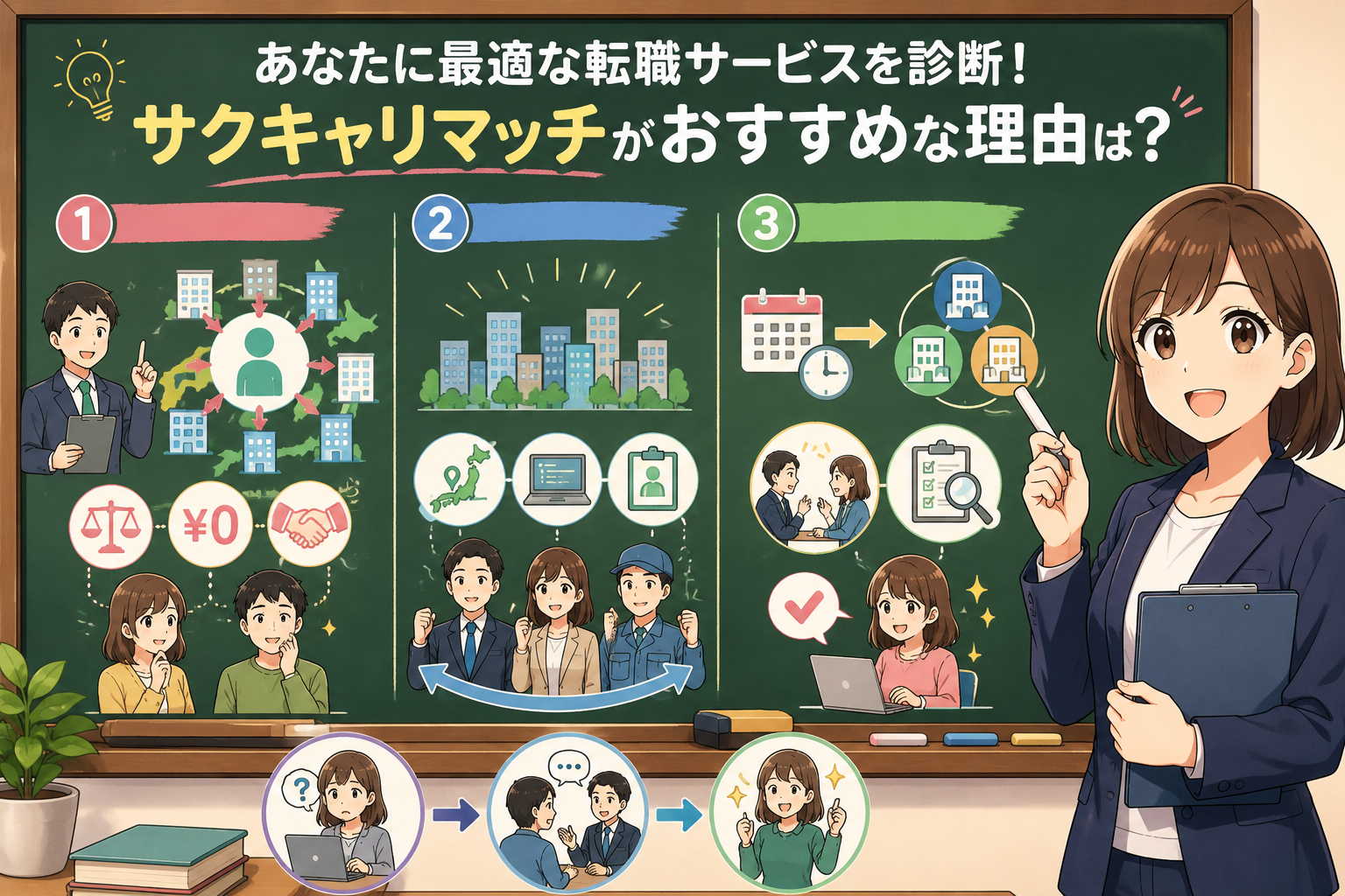 あなたに最適な転職サービスを診断！サクキャリマッチがおすすめな理由は？のアイキャッチ画像