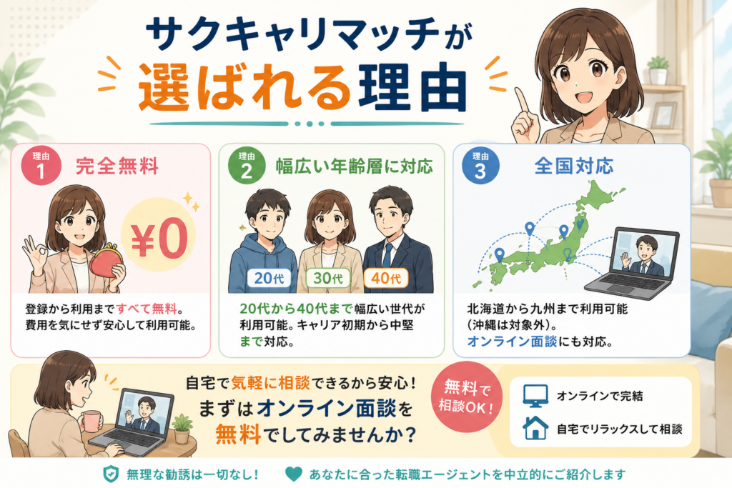 サクキャリマッチが選ばれる理由の図解