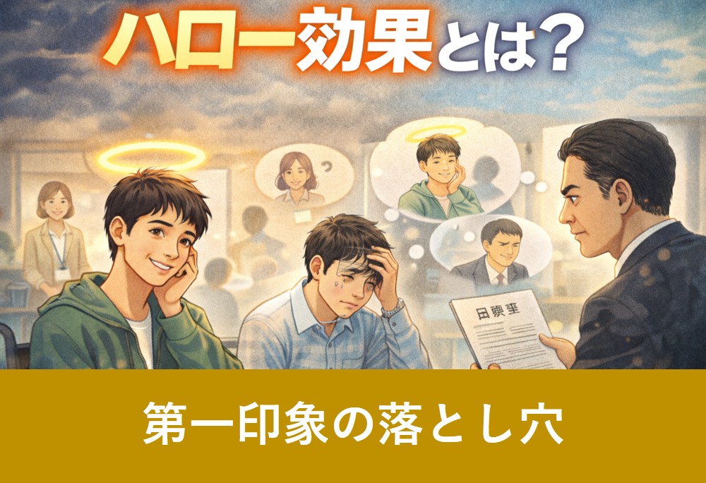ハロー効果とは？第一印象が評価に影響する心理効果のイメージ画像