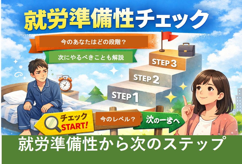 就労準備性チェックで自分の段階と次にやるべきことがわかるイメージ画像
