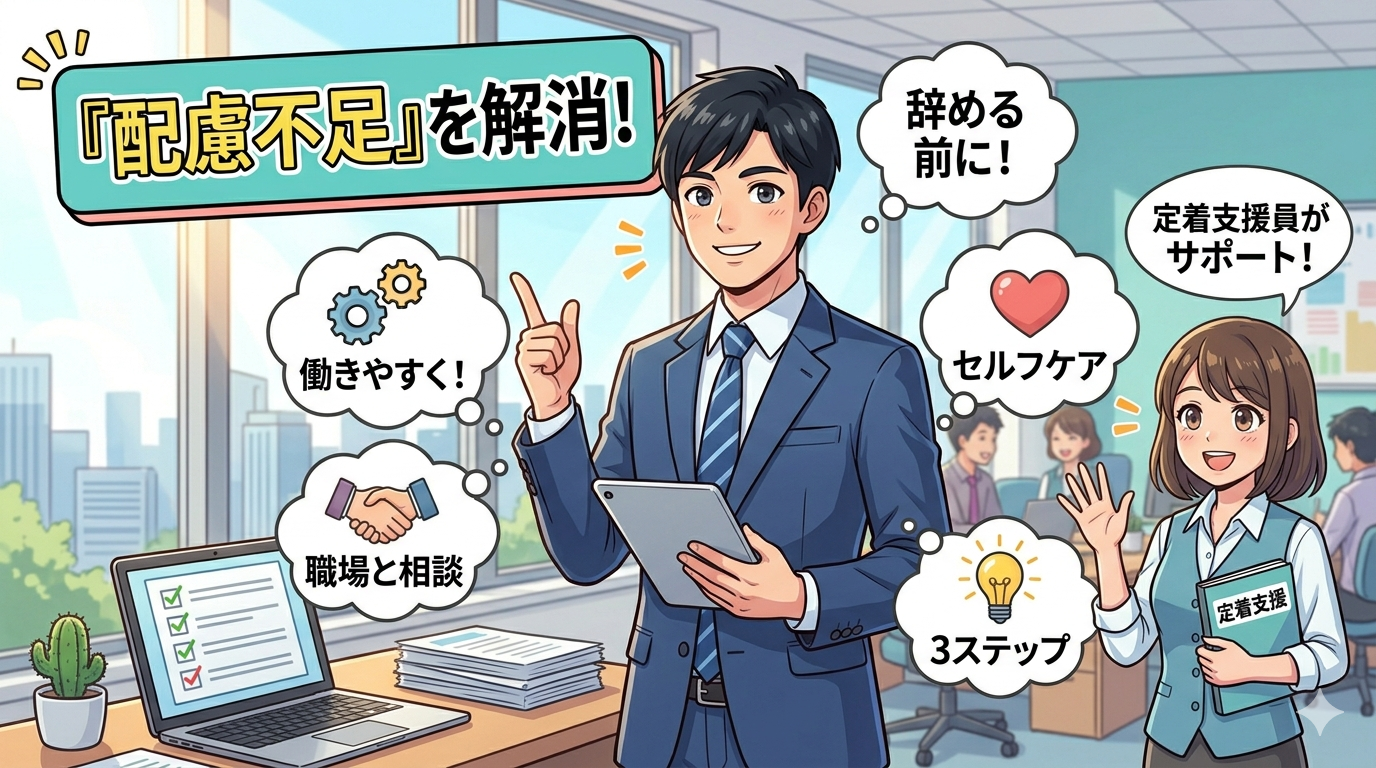 ミスマッチで辞める前に。職場での『配慮不足』を解消して働きやすくする3ステップのアイキャッチ画像