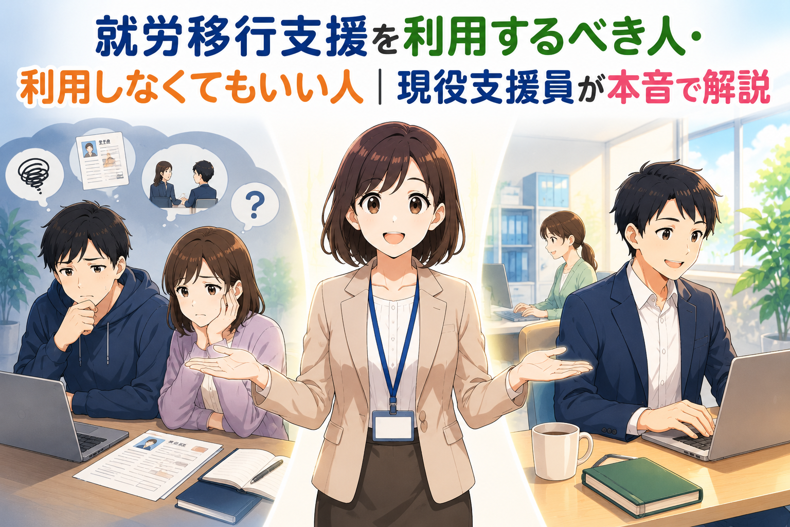 就労移行支援を利用するべき人と利用しなくてもいい人の違いを現役支援員が解説するアイキャッチ画像