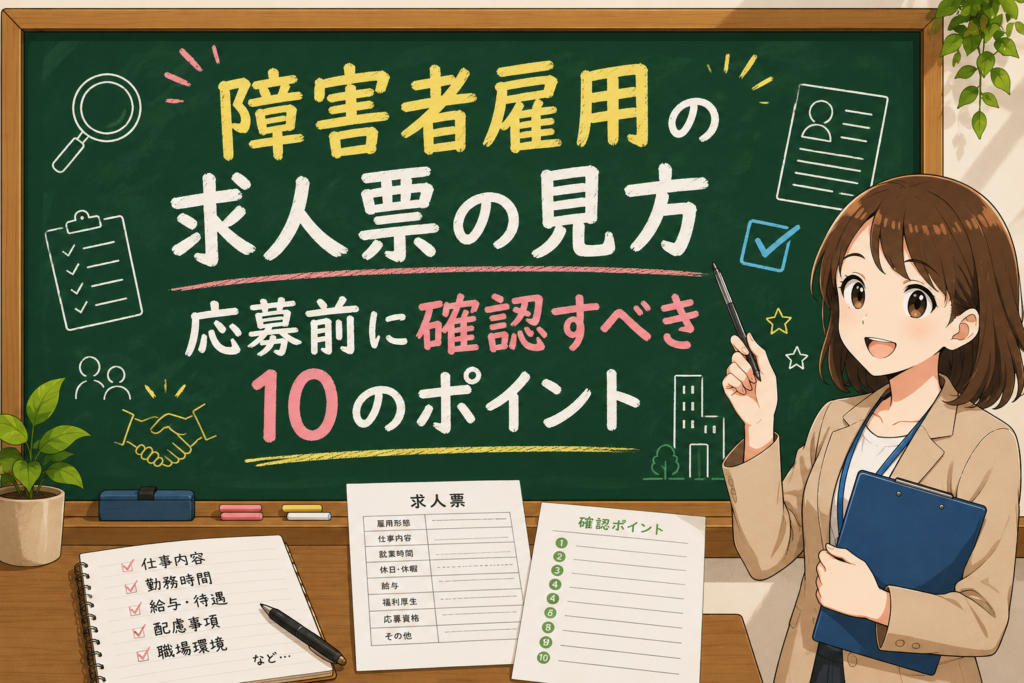 障害者雇用の求人票の見方｜応募前に確認すべき10のポイントのアイキャッチ画像