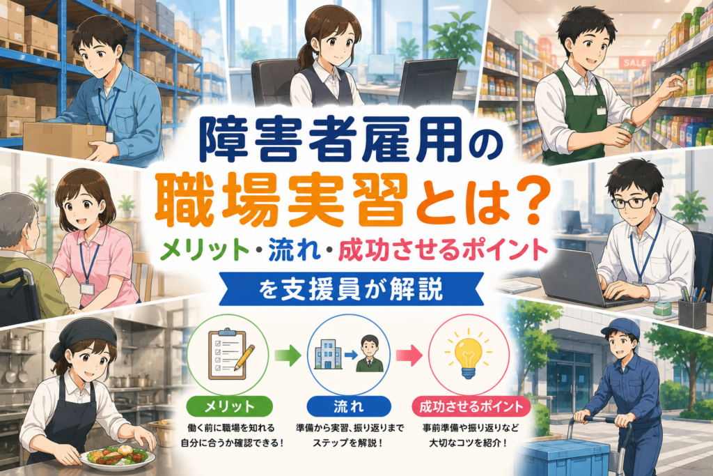 障害者雇用の職場実習とは？メリット・流れ・成功させるポイントを支援員が解説のアイキャッチ画像